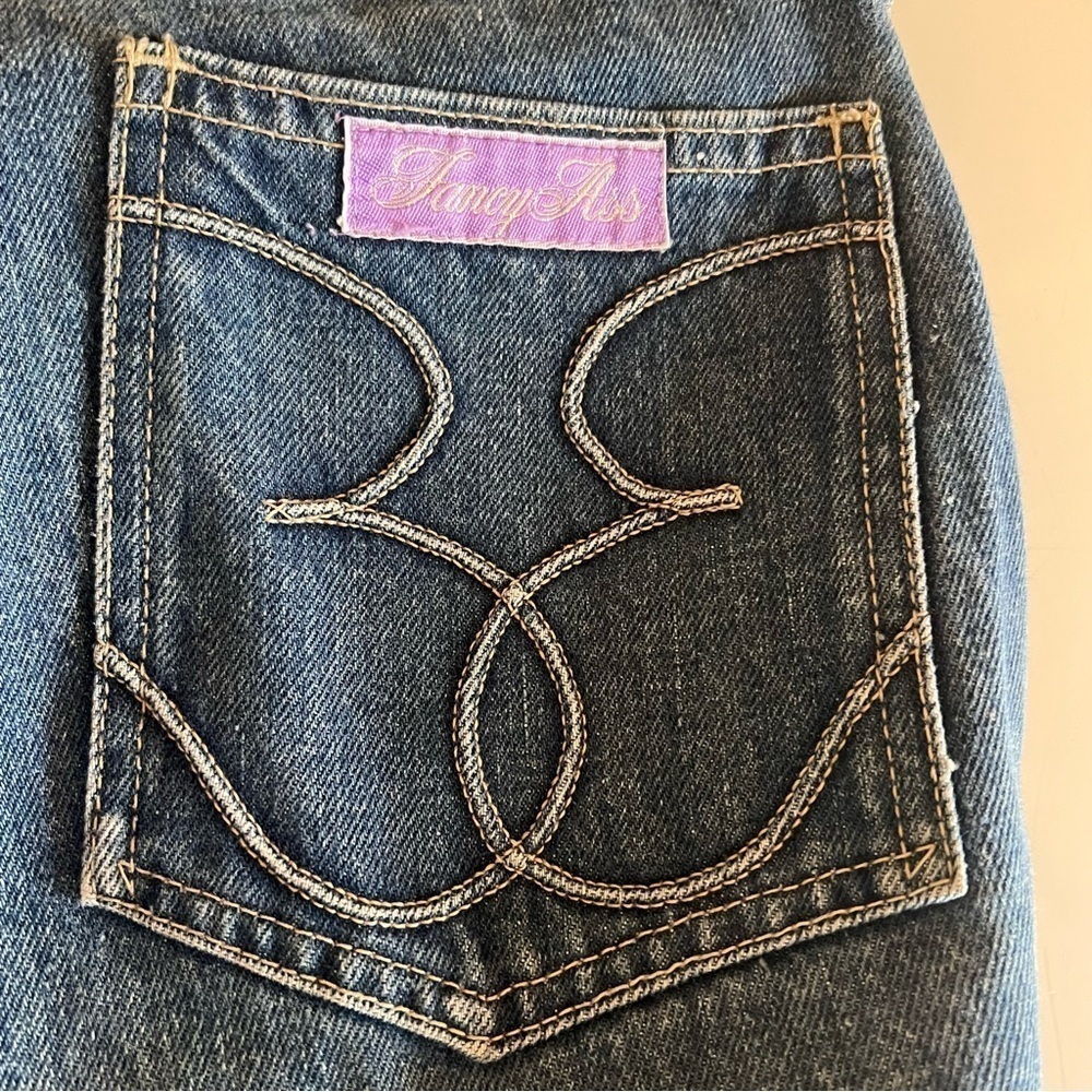 FANCY ASS Vintage Jeans High Rise Straight Leg Blue Denim 90s - Picture 5 of 16